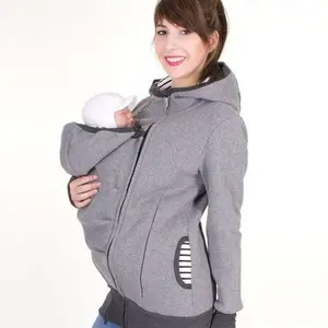 Maternity Hoodie - Kangaroo Hooded Coat for Pregnant Women and Baby