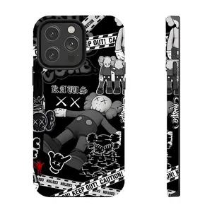 Sitting Kaws Angels Trendy Phone Case, Stylish Protective Cover Compatible with iPhone 11-17 Pro Max Plus & Samsung S22-S25 S23FE LUMN Studio