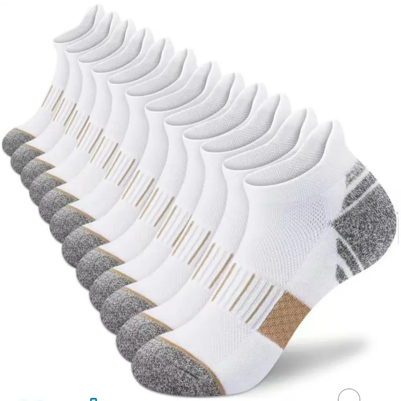 10 pairs of men's summer short socks, soft Breathable knit fabric, comfortable for everyday outdoor wear, casual sports, and versatile boat socks, Daily Wear Socks, Casual Comfy Socks