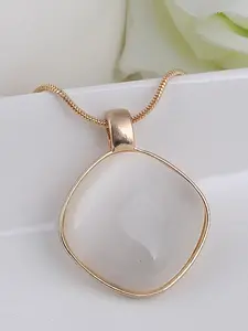 Women's Statement Necklace with Big Opal Pendant, Rose Circle Design, Perfect Christmas Gift for Her
