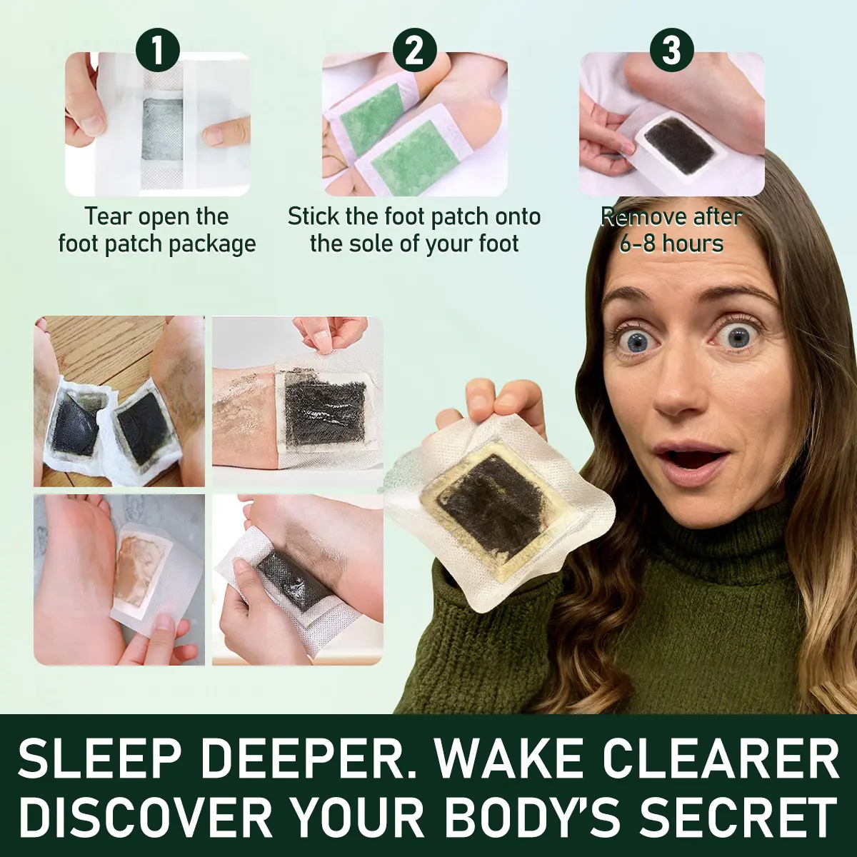 WakeSecret Natural Foot Patch – Promote Relaxation, De-Stress & Sleep Support | Overnight Herbal Foot Detox Patch with Warming Care to Soothe, Refresh & Rebalance Feet – Ashwagandha, Lavender, Magnesium, GABA, Valerian Root