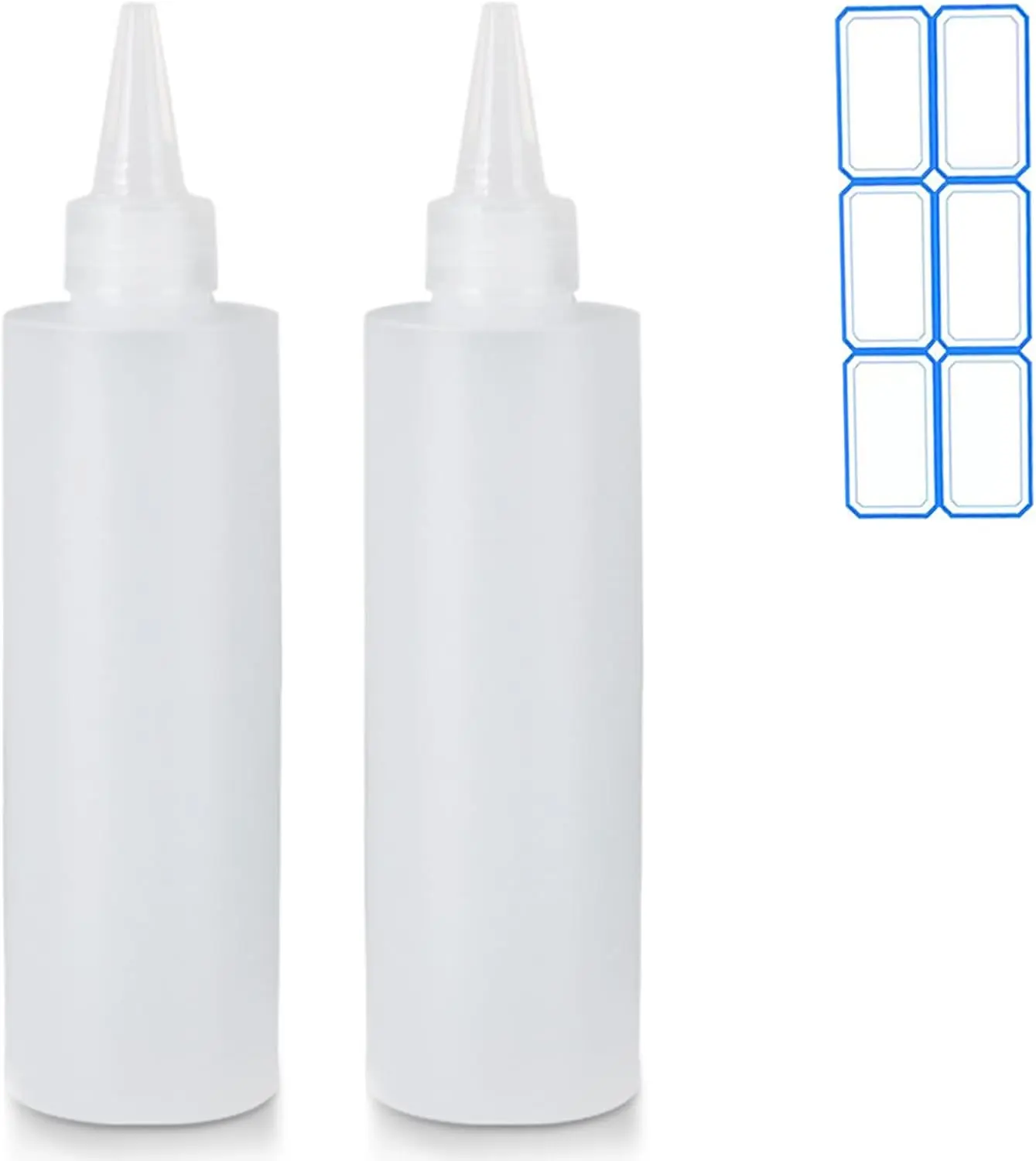 2 Pack 10 Oz (300ml) Condiment Squeeze Bottles, Leak Proof, Refillable | Condiment Container for Kitchen Use, Great for Ketchup, Mustard, Syrup, Sauces, Dressing and Oil
