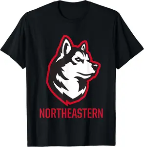 Northeastern Huskies Icon Officially Licensed T-Shirt, Unisex Shirt, Cotton, Crewneck, Size S-3XL