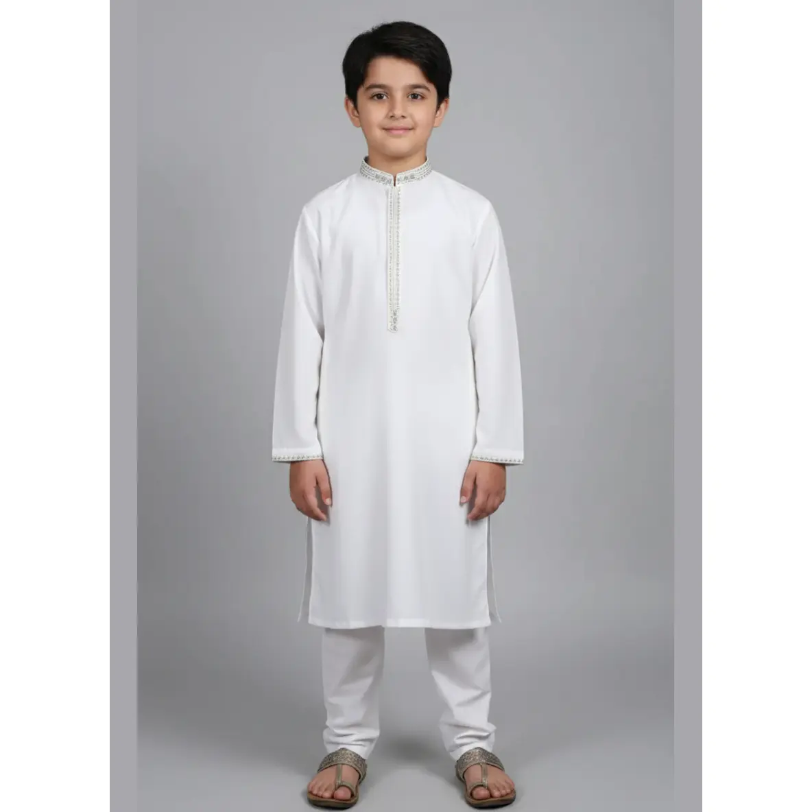 Men's Islamic 2-Piece Modest Clothing Set - Wash-and-Wear Soft Polyester Qameez, Trouser, Stylish Solid Color Top, Stylish Top, Solid Color Tops