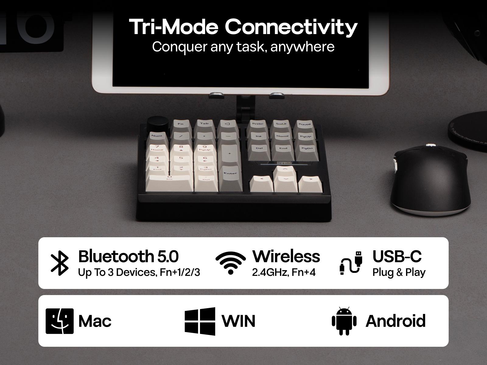 EPOMAKER TH33 Wireless Mechanical Numpad QMK/VIA Hot-Swap South