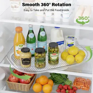 Lazy Susan Turntable Organizer - Fits Most Refrigerators, Cabinet, Pantry Organizers and Storage, Rectangle Turntable Rack Spice Organizing, Heartspin Organizer for Fridge