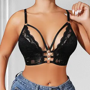 Gemaura Women’s deep V low neckline sexy [lace breathable] camisole top with push-up supportive bra, suitable for everyday summer wear and parties