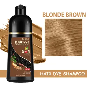 Blonde Brown Hair Dye Shampoo 5-in-1 – Safe & Natural Herbal Formula for Men & Women, Long-Lasting Color Shampoo for Gray Coverage, Champú Para Canas / Shampoo Para Pintar El Cabello, 200ml (Blonde Brown) Haircare Golden