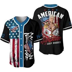 American Nightmare Cody Rhodes Baseball Jersey, Pro Player Uniform Tee, Wrestling Crossover Design - Performance Training Baseball Jersey, Unisex Fan Gear