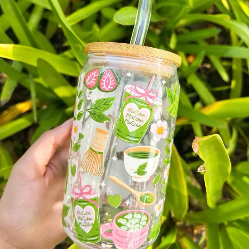 Matcha inspired Glass Cup Matcha inspired Glass Cup
