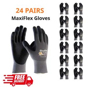 12 Pares MaxiFlex Foam Work for Men, Guantes Para Trabajo, Enhanced Grip MaxiFlex Nitrile Gloves Coated