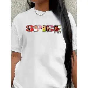 Polyester Spice Printed Short Sleeve T-Shirt for Casual Wear, Lightweight and Durable Design Perfect for Home, Restaurant, or Everyday Outfits, Comfortable Fit in Color