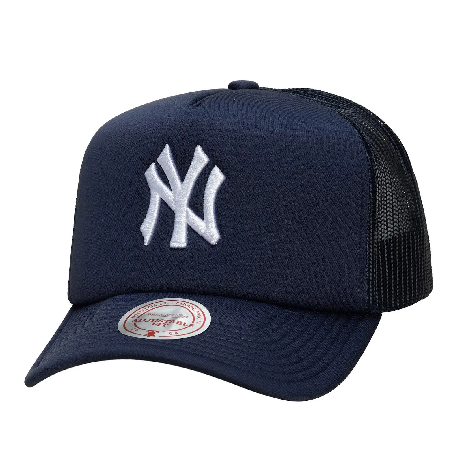 New York Yankees Navy Evergreen Trucker Snapback Hat MLB Throwback Cap Adjustable Fan Gear Mitchell & Ness