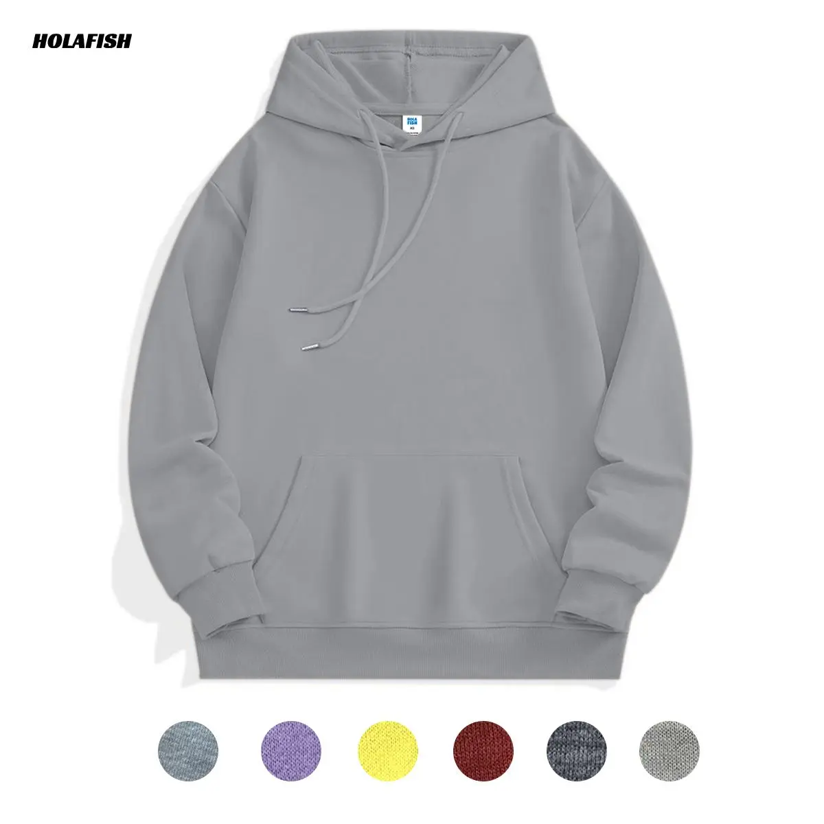 Holafish Women's Long Sleeve Cotton Hoodies - Unisex Style, Fleece Fabric, Pocket Design, 2025 Fall Winter Casual Workout Tops H71