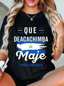 Women's 100% Cotton Shortsleeve Oversized Nicaragua Flag T-Shirt - Fits Everyday Wear, Breathable Fabric, Nicaraguan Nicoya Pinoleros Nica Design