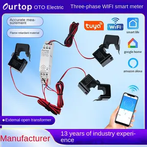 Smart WiFi three-phase energy meter for home use, multifunctional rail-mounted meter with a current range of 0 to 100A