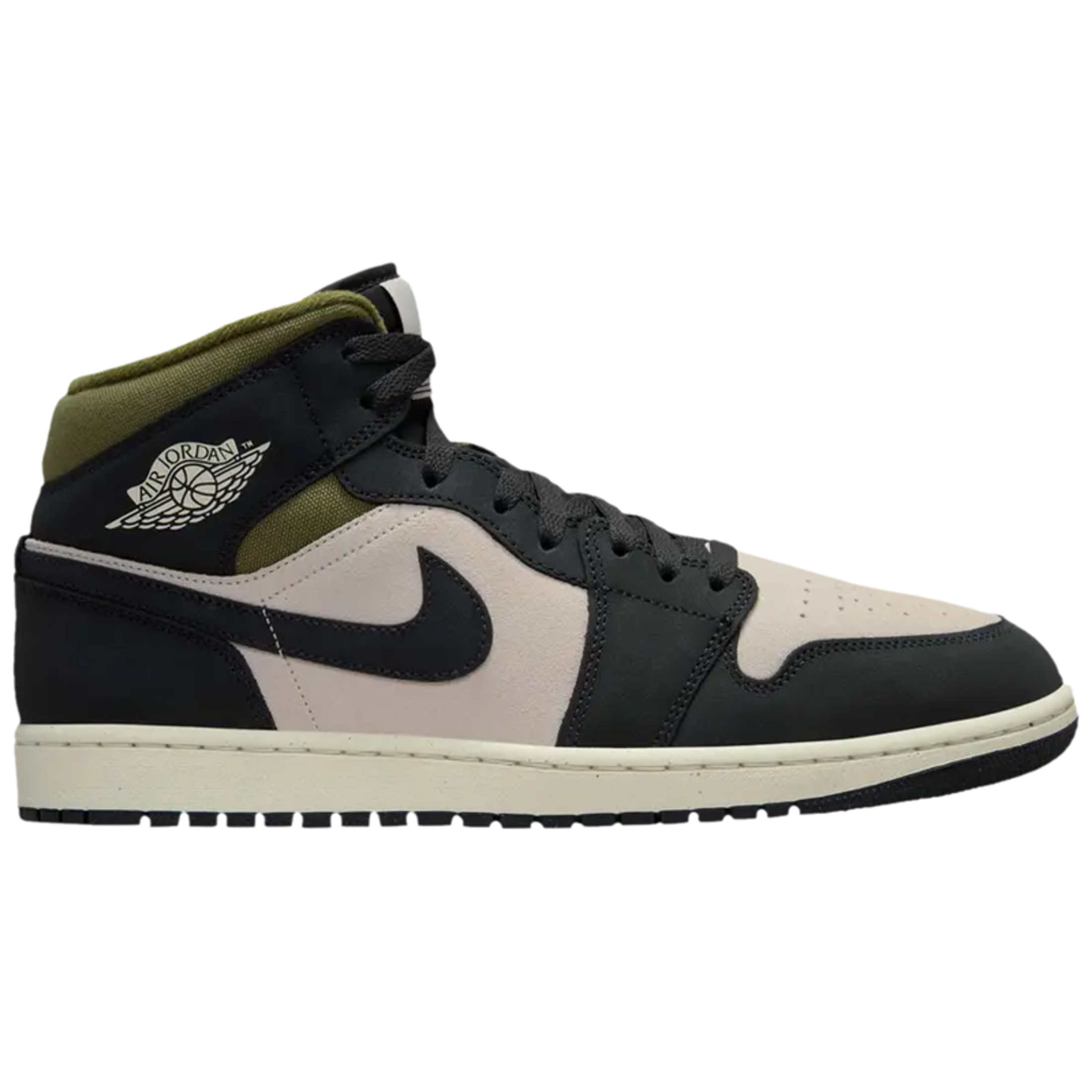 Nike Air Jordan 1 Mid SE Off Noir Medium Olive HV4091-102 Men's Fashion Shoes New