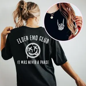Elder Emo Shirt, Emo Gift, It Was Never a Phase, Emo T-Shirt, Pop Punk Shirt, Emo Lyrics, Pop Punk Music, When We Were Young, Scene Shirt