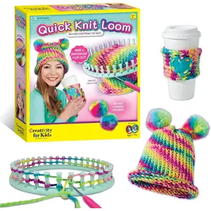 Quick Knit Loom Kit | Learn to Knit a Colorful Hat or Cozy with an Easy Loom | Relaxing DIY Craft & Mindful Activity for Kids and Beginners Everywhere (Ages 7+)