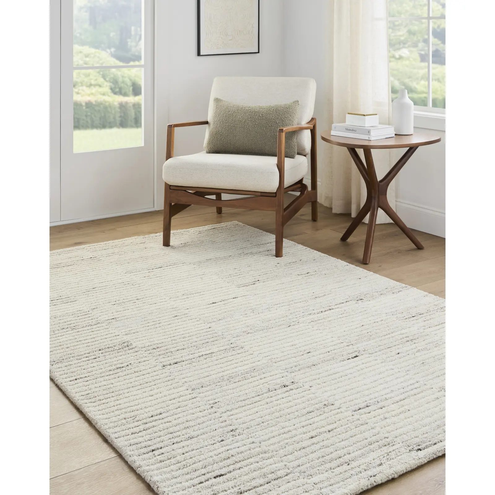 Livabliss Dundee Durable Pure Wool Hand-Tufted Medium Pile Plush Cozy Decorative Area Rug - Bohemian Style, Neutral Tones, Indoor Bedroom Rug, Cozy Area Rug
