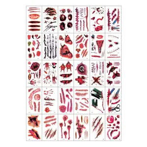 Halloween Temporary Tattoos - 30 Sheets Party Fake Tattoos - Easy to Remove, Ideal for Halloween Celebrations, 24 Tattoos per Sheet, Children's Friendly