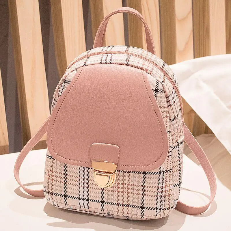 Check Lock Mini Backpack - Convertible Shoulder Purse