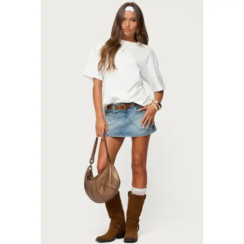 Tory Western Denim Mini Skirt