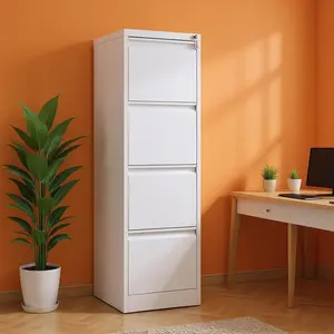 Steel Vertical File Cabinet – Heavy-Duty Secure Locking Storage for Letter, A4, Legal Files – Space-Saving Office Filing Solution – White & Black – 3 & 4 Drawers