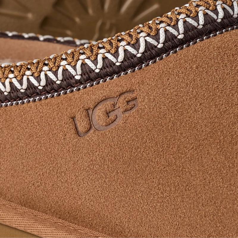 UGG Tasman II Slipper Chestnut Men's 1174671-CHE Brown Suede Cozy Warm Winter Lined Unisex Fuzzy Comfortable Everyday Walking Shoe Flipflop Footwear Boy Slide
