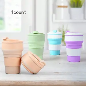 Portable Foldable Coffee Cup, Silicone Travel Folding Cup, Extensible Office Water Bottle, 1pc Convenient Reusable Mug, Drinkware
