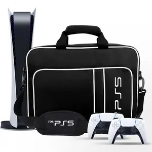 Portable Travel Carrying Case for PS5 Console, Protective Storage Bag Compatible with Playstation 5 Disc & Digital Edition, Fits Controllers, Headset & Game Accessories