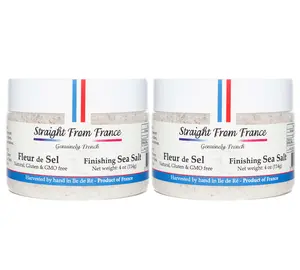 Straight from France French Fleur De Sel Finishing Sea Salt 4 Oz (Pack of 2)
