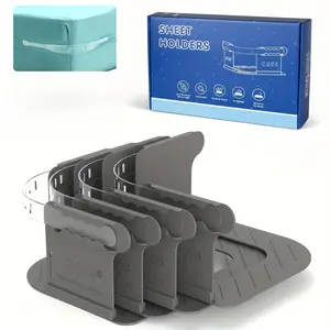 4-Pack Bed Sheet Holders for Corners - Heavy-Duty PP Plastic Adjustable Corner Grips, Fit for All Mattress Sizes, Secure Sheet Straps for Wrinkle-Free & Tidily Made Bedding, Easy Installation (No Tools), Durable Bedding (Mixed Colors)