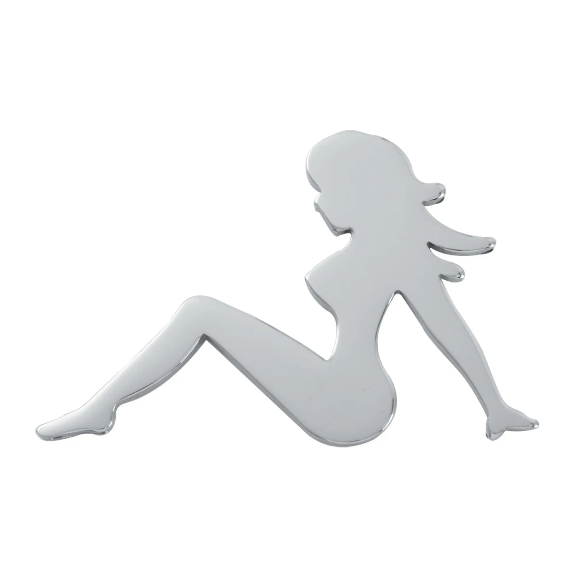 Grand General Reflective Sitting Lady Cut-Out Stud-Mount Car Sticker, 6.5" x 9" Automotive Exterior Accessory