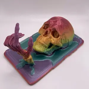 Dripping Skull Figurine 3D Printed – Melting Horror Decor for Halloween or Gothic Spaces