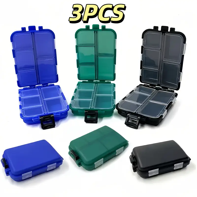 3-Piece Fishing Tackle Accessory Box Set: Fishing Gear Storage, Mini Double-Sided Storage Cases, Multi-functional Tool Boxes, Portable Lure Boxes, Fishing Tackle Organizer with Removable Dividers, Perfect for Storing Baits, Hooks, Rigs