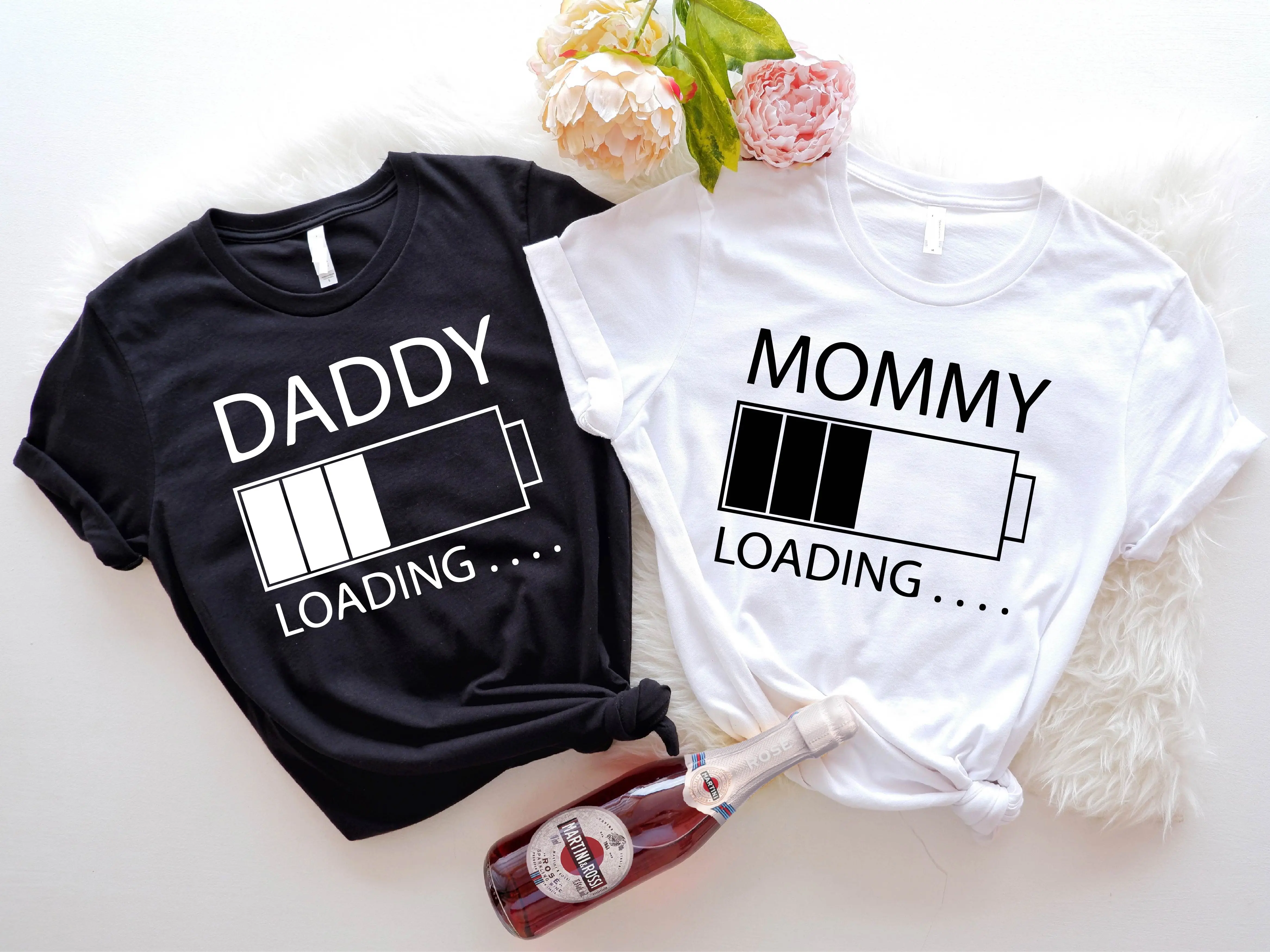 Daddy Loading Shirt, Mommy Loading Shirt, Mommy and Daddy To Be Gift Idea T-shirts, Expecting Mom and Dad Matching Tees, Pregnancy Announcement Shirts