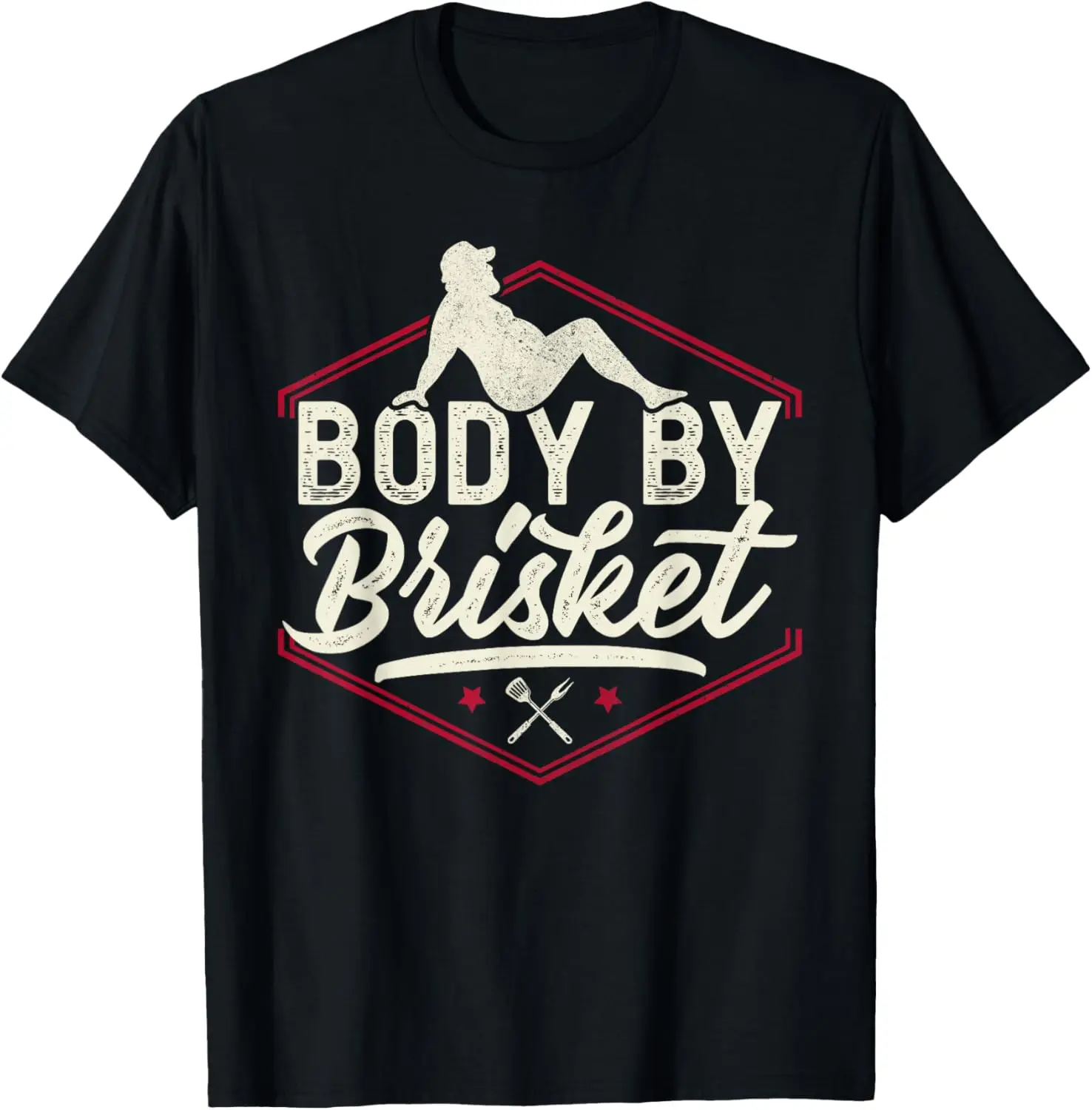 100%cotton Body By Brisket Shirt Funny Steak Lover Grilling BBQ Chef T-Shirt