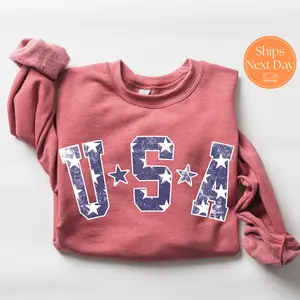 Retro USA Sweatshirt | USA Flag Sweatshirt | America Sweatshirt | July 4th Sweatshirt | 4th of July Outfits | Womens USA Clothing