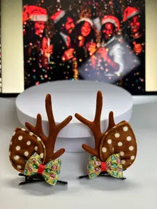 New Christmas Antler Hair Clip Set, Adult & Girl Cartoon Reindeer Clips, Small Monster Design, Perfect Holiday Gift Accessory