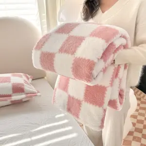 Plaid Flannel Blanket Checkered Blanket for Bed Office Bedroom Living Room Sofa Couch Nap Use, Warm Comfortable Multi-Color Design for Cozy Sleep Experience, Versatile