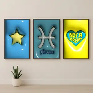 Set of 3 HypeBeast Print, HypeBeast Room Decor, College Apartment, HypeBeast Wall Art, Y2k Apartment Decor, Pisces Poster, Zodiac Pisces Art