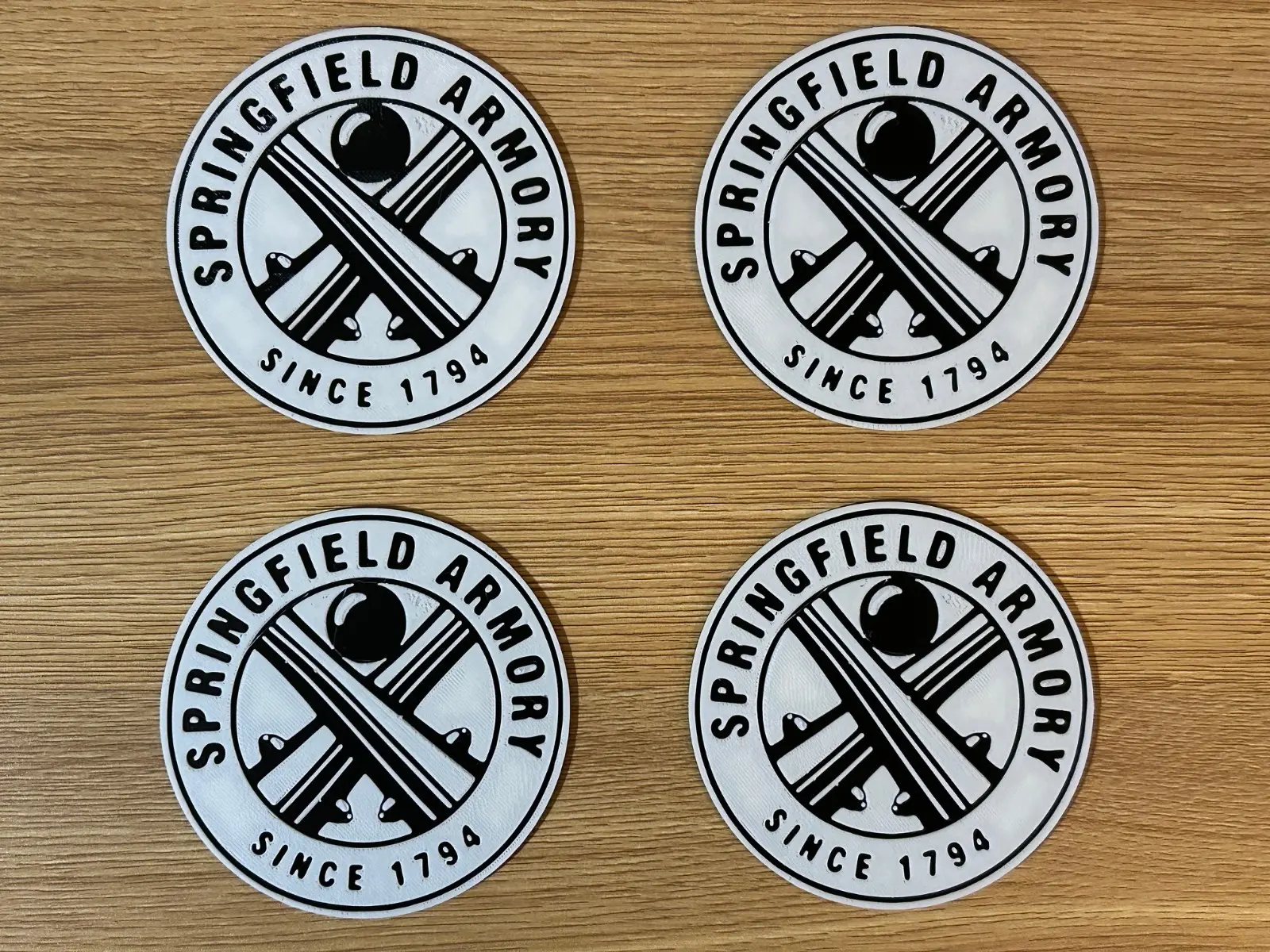 Springfield Armory 3D Printed Coaster Set 4 Free Holder Tactical Gun Pistol