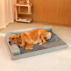 1 piece of orthopedic dog bed for large and medium-sized dogs, orthopedic dog bed, Shaped Beds, soft fluff pet sofa bed with support pad, washable non-slip dog sofa bed