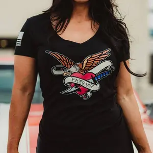 Women's Patriot Ink V-Neck - Black