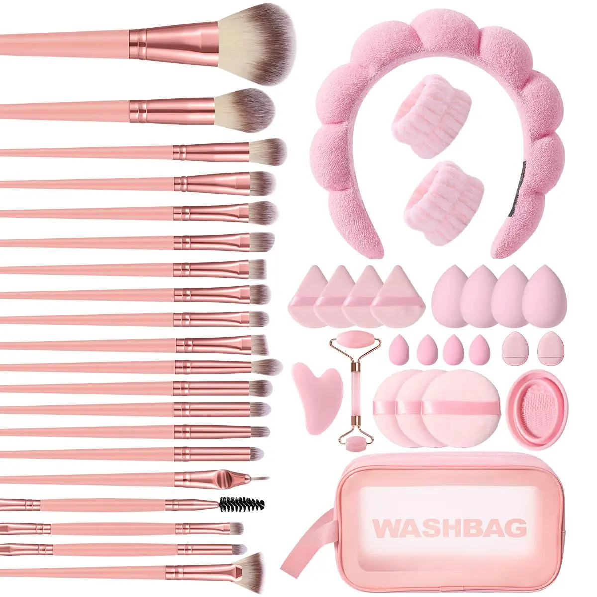 Makeup Tool Set, Beauty Tools Set, Multifunctional Makeup Tools, 5/17/21/36/44pcs/set Makeup & Cosmetic Brushes, Sponge, Headband, Brush Cleaning Tool, Professional Tools for Women, Christmas Gifts, Makeup Brushes Cleaner