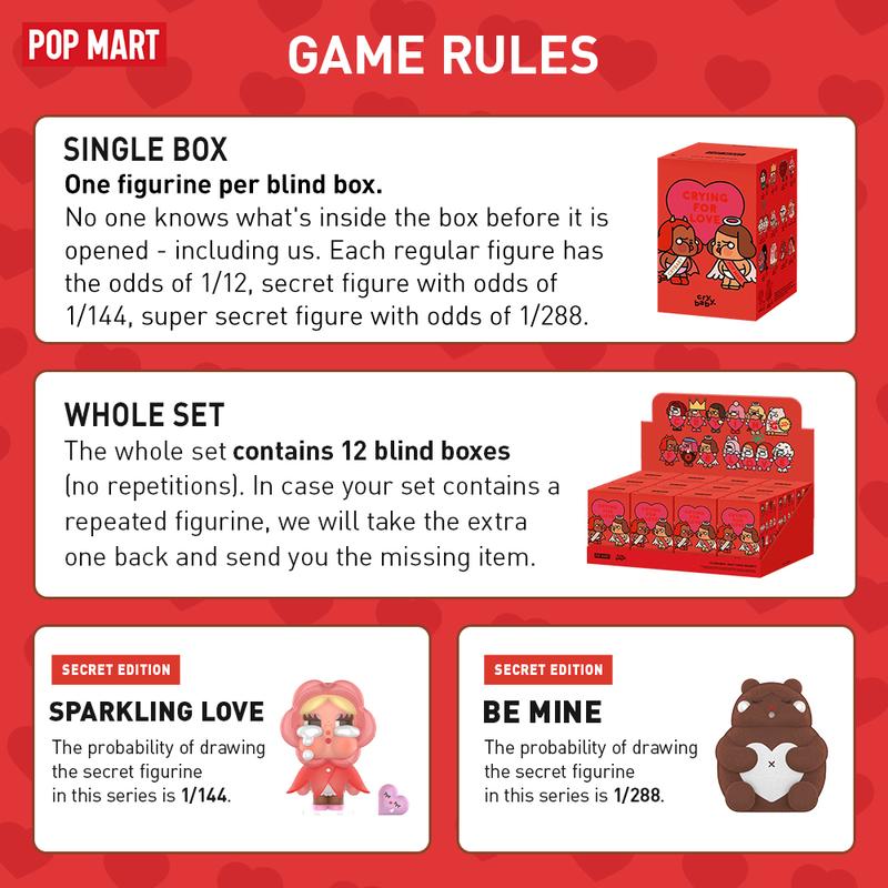 POP MART CRYBABY Crying For Love Series Figures, Blind Box