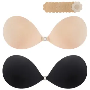 Women's Super Sticky Invisible Strapless Push up Bra Reusable Self Adhesive Invisible Bra