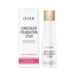 OUHOE Ivory White Concealer Foundation Stick, Create A Natural Nude Makeup Hold Makeup Light Breathable Foundation Stick