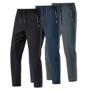 Men’s 3-pack summer casual athletic pants with zippered pockets and a drawstring waist, suitable for outdoor activities, jogging, and workouts; comfortable, relaxed-fit wear.#SummerVibes